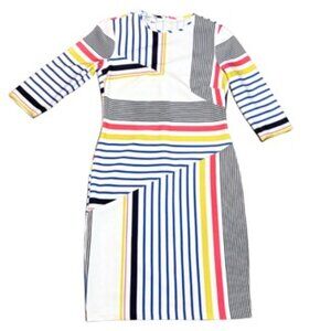 Donna Morgan Abstract Geometric Striped Vintage Style Dress Size 6
